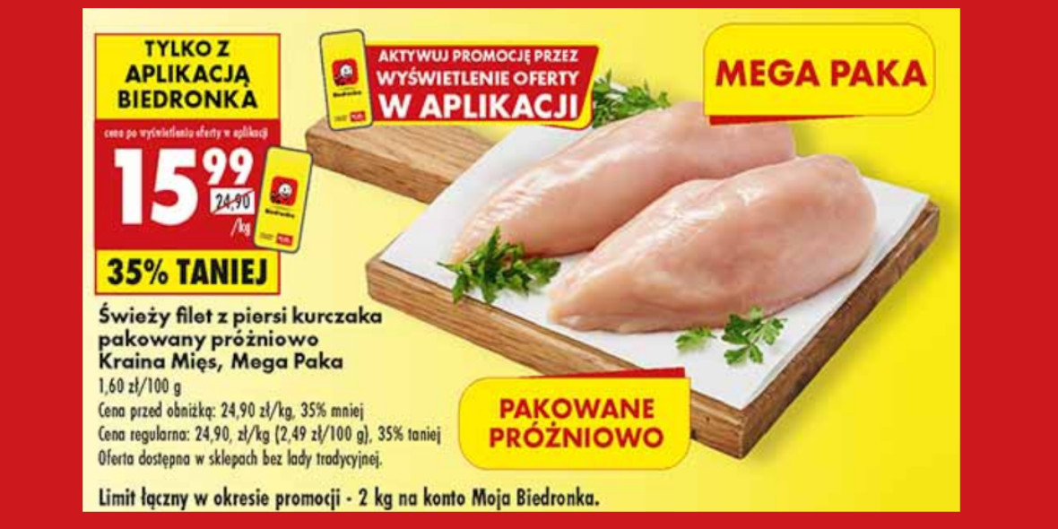 Biedronka: -35% na świeży filet z piersi kurczaka 13.06.2025