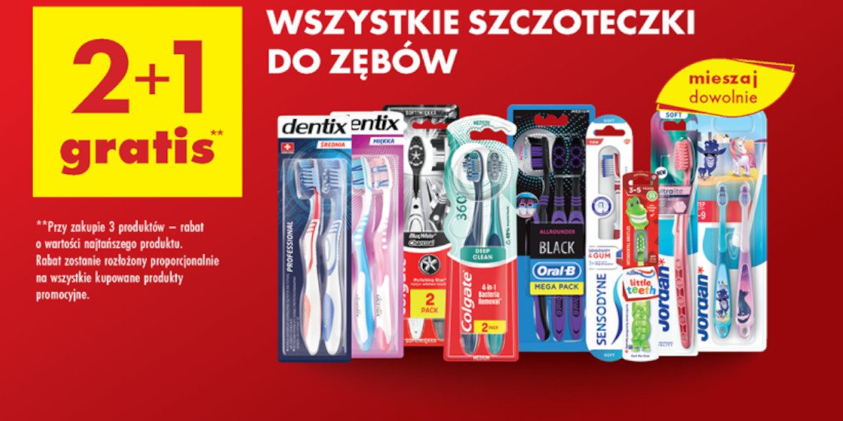 Biedronka: 2+1 GRATIS na wszystkie szczoteczki do zębów