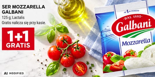 Stokrotka Supermarket: 1+1 GRATIS na ser Mozzarella Galbani 08.10.2026
