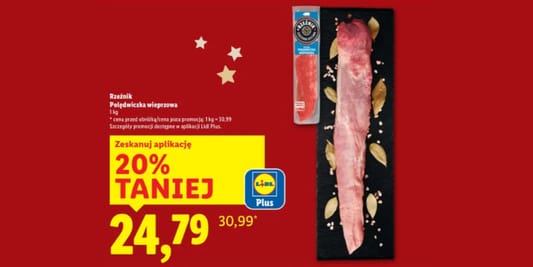 Lidl: KUPON -20% na polędwicę wieprzową 04.12.2025