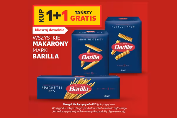 Kaufland: 1+1 GRATIS na makarony BARILLA