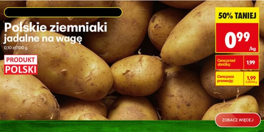 Biedronka: -50% na ziemniaki 07.09.2026