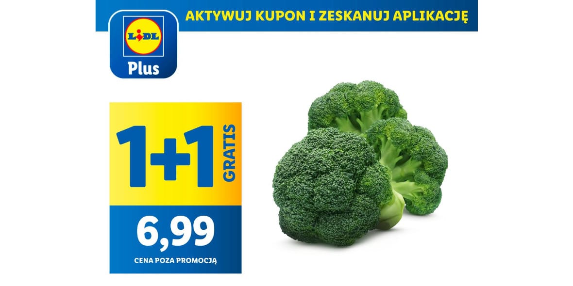 Lidl: KUPON 1 + 1 GRATIS na brokuły 17.03.2025