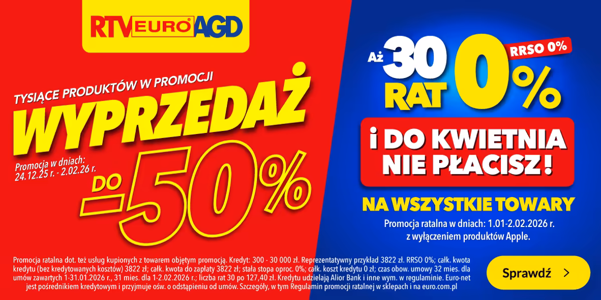 RTV EURO AGD: Do -50% na wybrane produkty