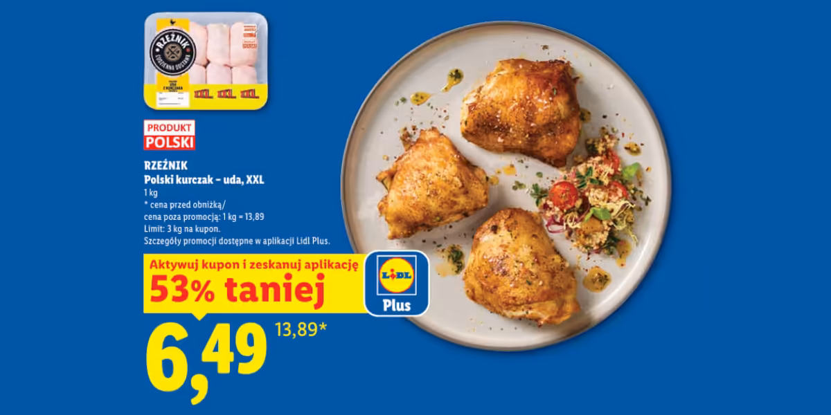 Lidl: KUPON -53% na uda kurczaka