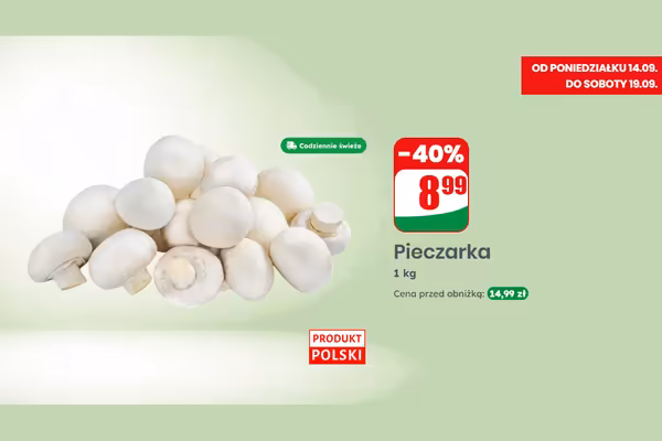 Dino: -40% na pieczarki