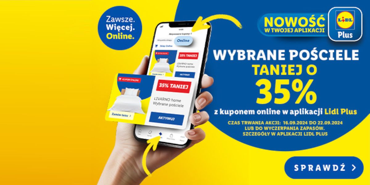 Lidl: KUPON -35% na wybrane pościele