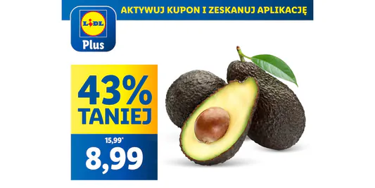 Lidl: KUPON -43% na awokado 22.05.2025