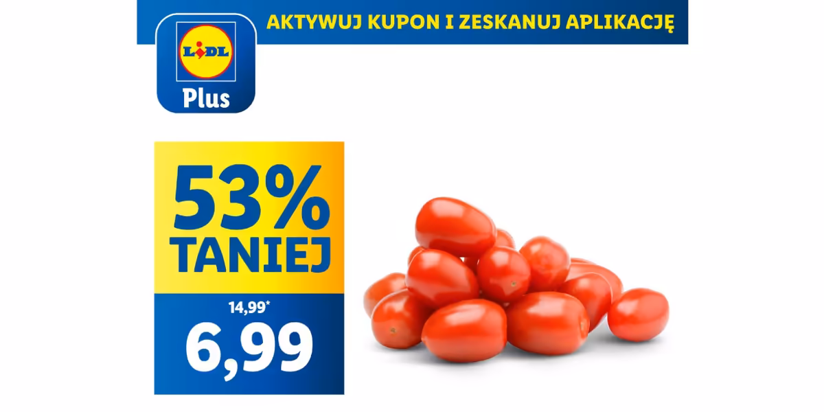 Lidl: KUPON -53% na pomidory truskawkowe
