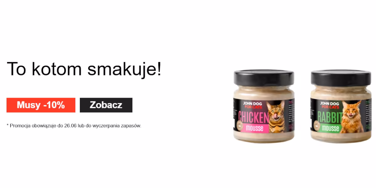 Johndog.pl: -10% na musy dla kota