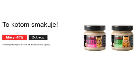 Johndog.pl: -10% na musy dla kota 13.06.2025