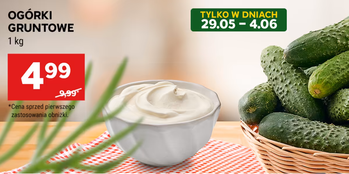 Stokrotka Supermarket: 4,99 zł/kg za ogórki gruntowe
