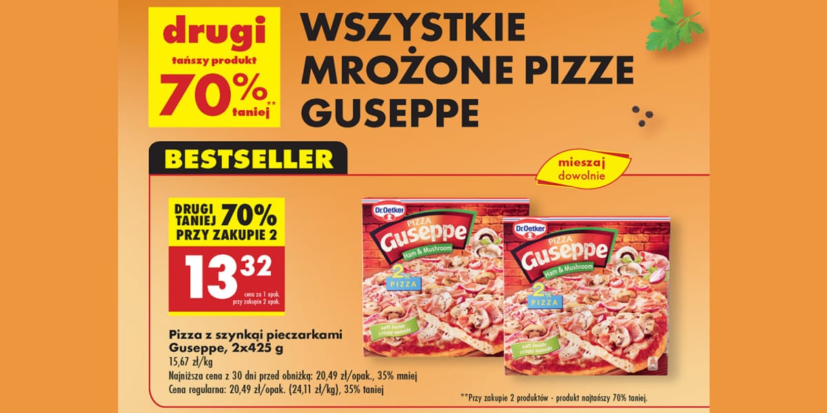 Biedronka: -70% na wszystkie mrożone pizze Guseppe