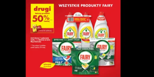 Biedronka: -50% na wszystkie produkty Fairy 21.01.2025