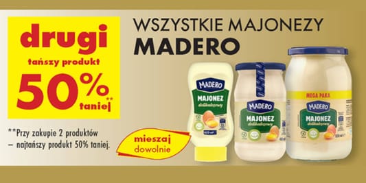 Biedronka: -50% na wszystkie majonezy Madero 03.06.2025