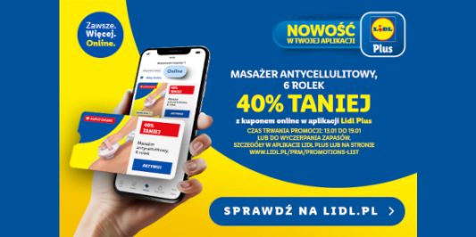 Lidl: KUPON -40% na masażer 13.01.2025