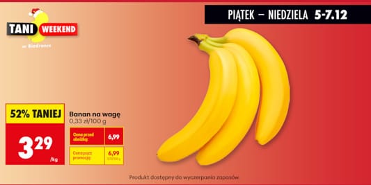 Biedronka: -52% na banany 05.12.2025