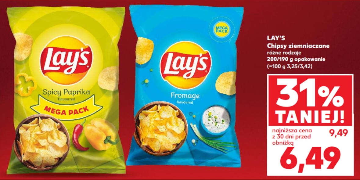 Kaufland: -31% na chipsy ziemniaczane Lay's 15.05.2025