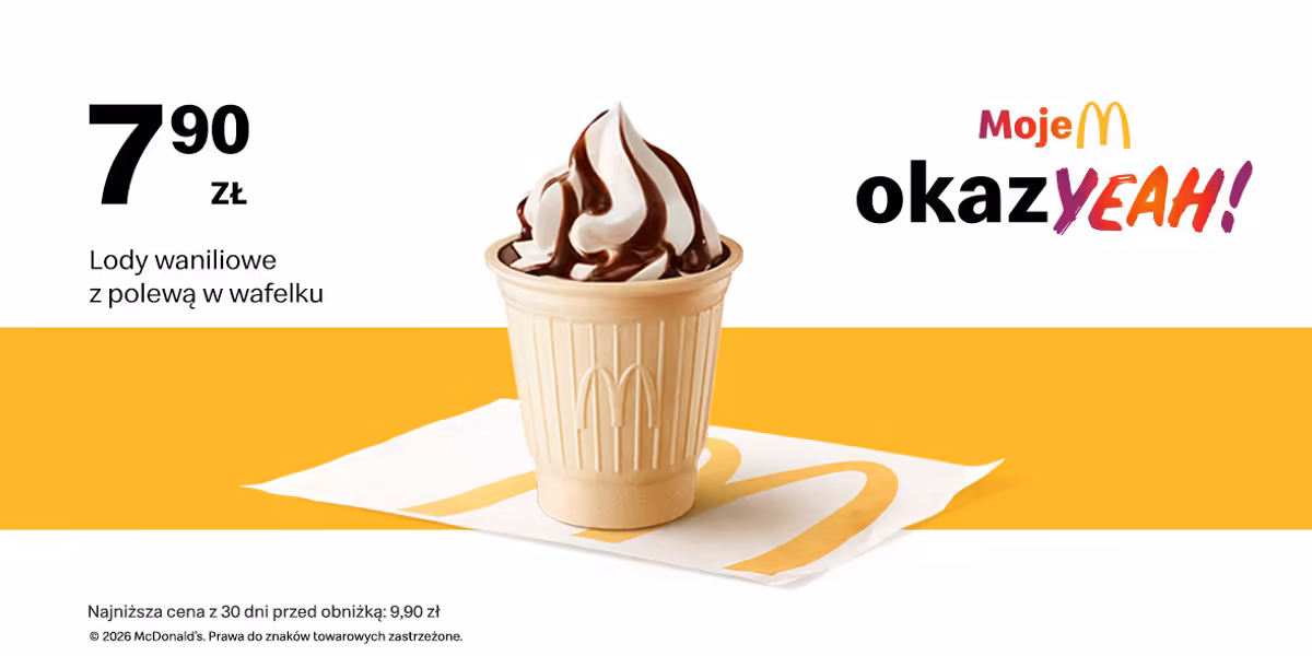 McDonald's: 7,90 zł Lody waniliowe z polewą