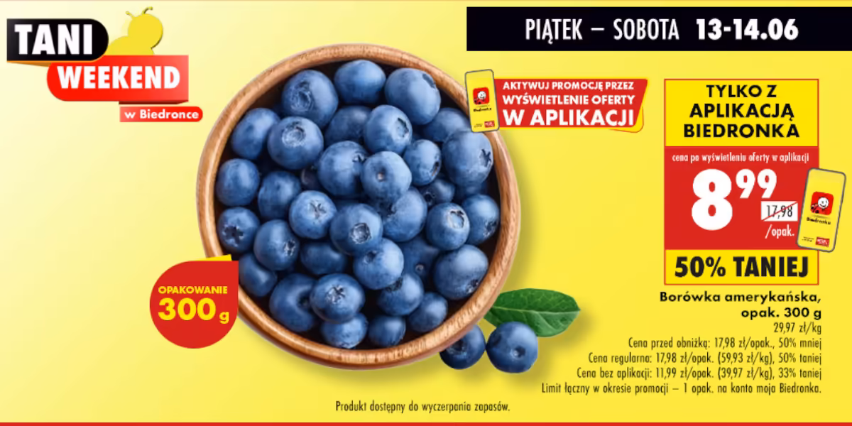 Biedronka: -50% na borówkę amerykańską