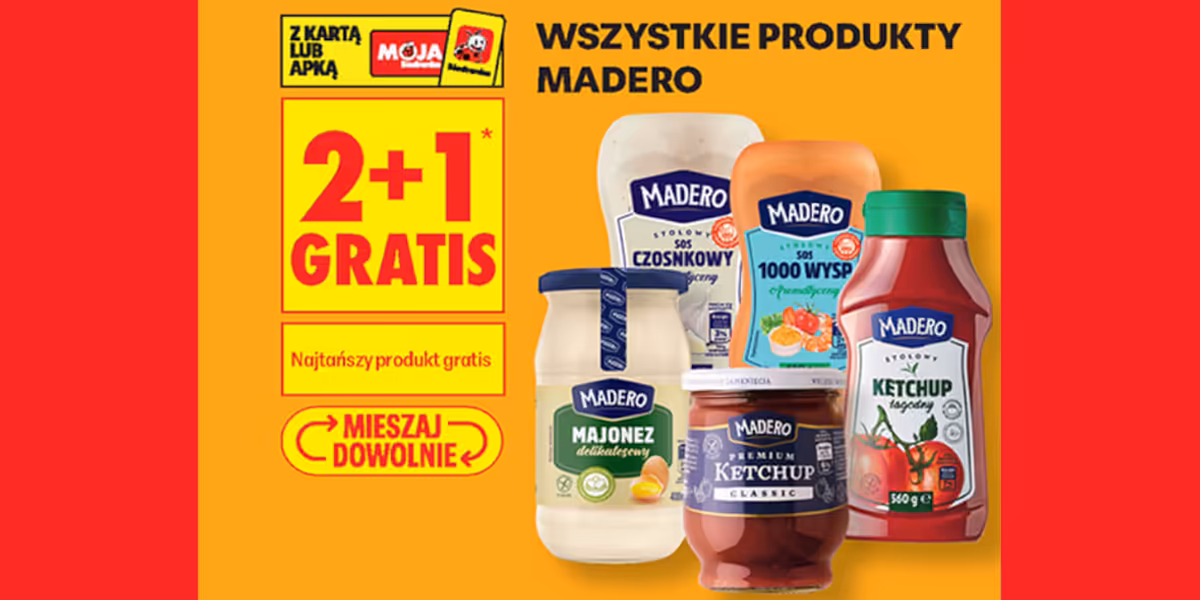 Biedronka: 2+1 GRATIS na wszystkie produkty Madero