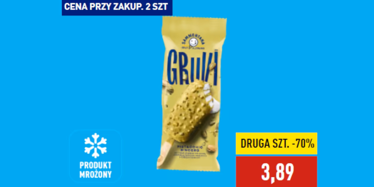 Aldi: -70% na lody Gruvi Pistacchio Sincero