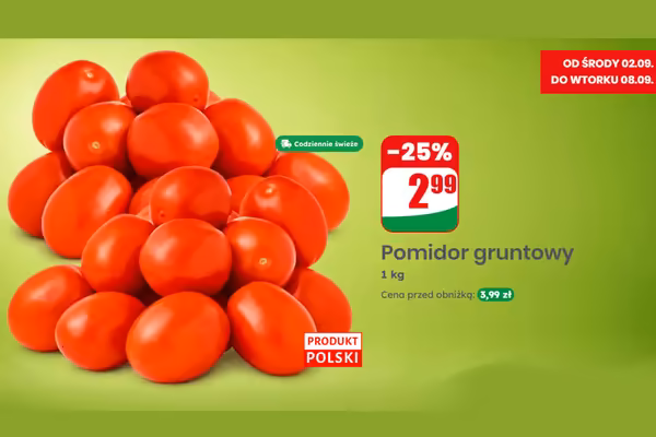 Dino: -25% na pomidory gruntowe