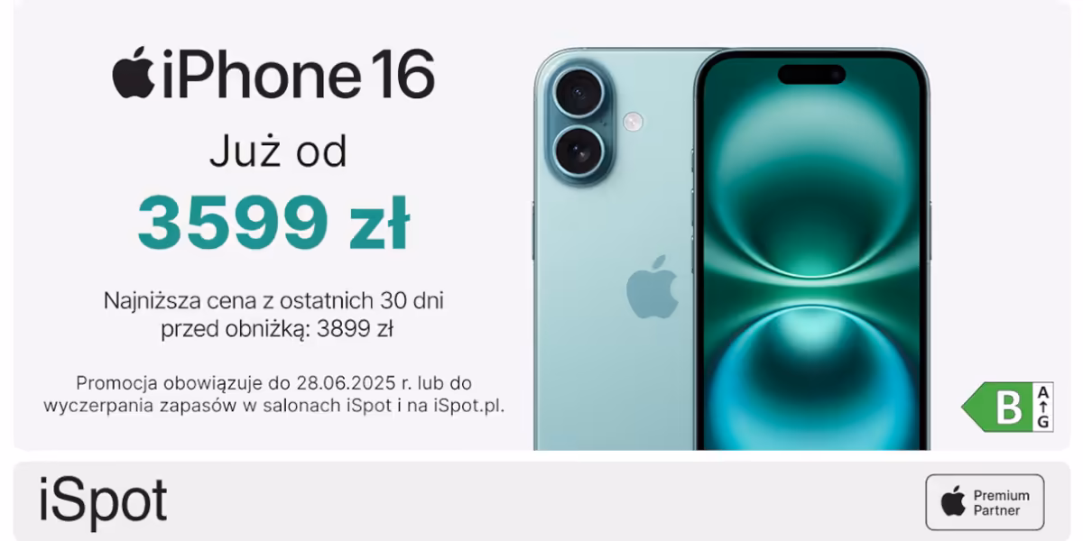 iSpot: Od 3599 zł za iPhone 16