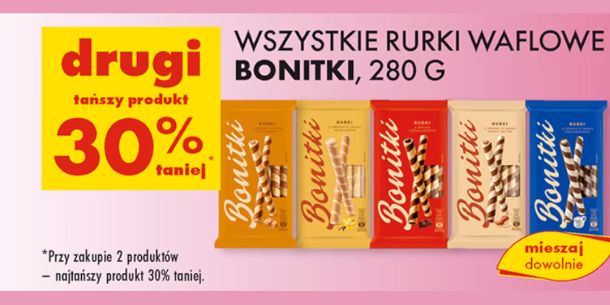 Biedronka: -30% na drugie opakowanie - rurki Bonitki