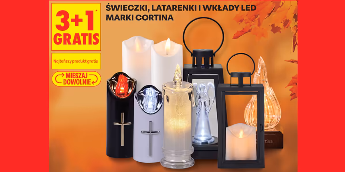 Biedronka: 3+1 GRATIS na świeczki, latarenki i wkłady LED Cortina