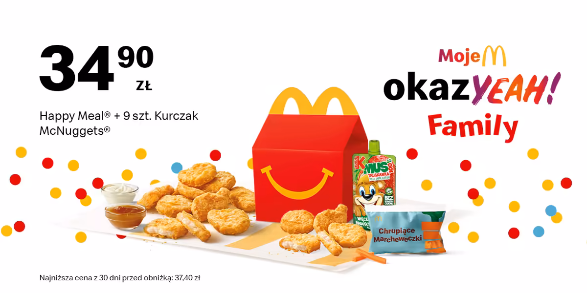 McDonald's: 34,90 zł Happy Meal®+9 szt. Kurczak McNuggets®