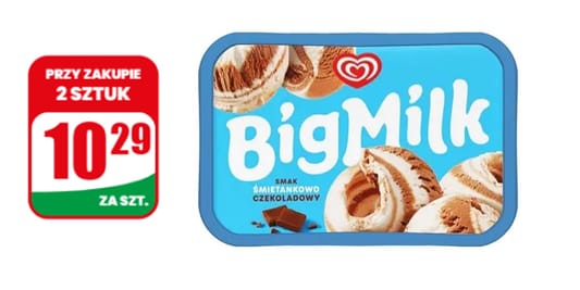 Dino: 10,29 zł za lody Big Milk 11.06.2025