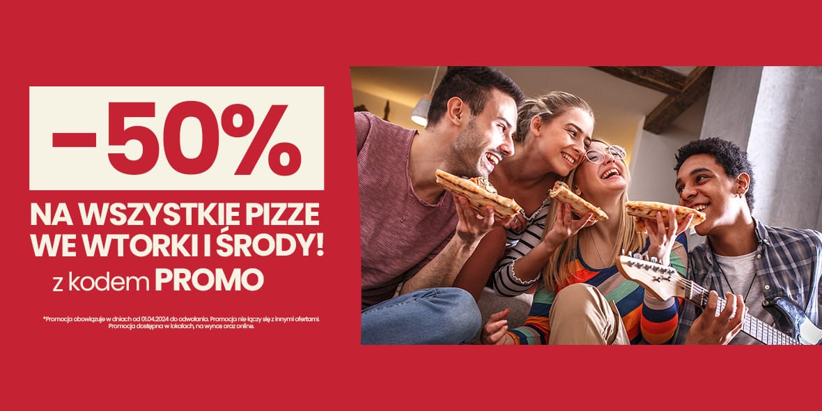 T-pizza: -50% na wszystkie pizze 08.04.2025
