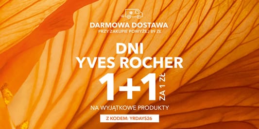Yves Rocher: KOD rabatowy 1+1 za 1 zł i darmowa dostawa 20.04.2026