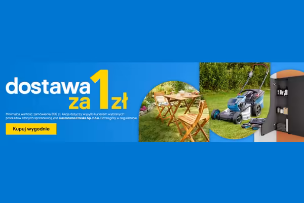 : 1 zł za dostawę przy zakupach za min. 350 zł