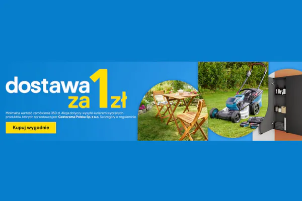 : 1 zł za dostawę przy zakupach za min. 350 zł