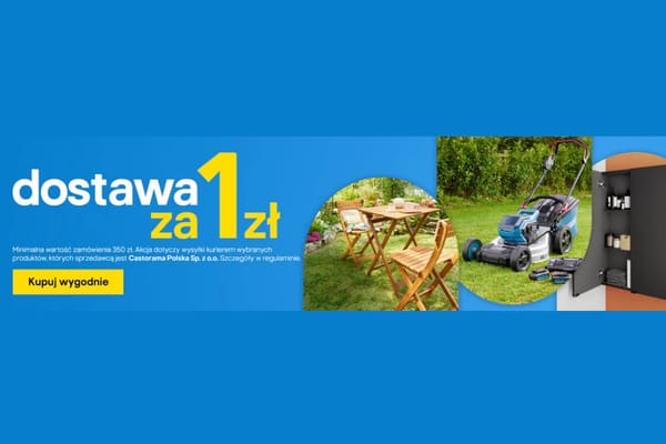 : 1 zł za dostawę przy zakupach za min. 350 zł