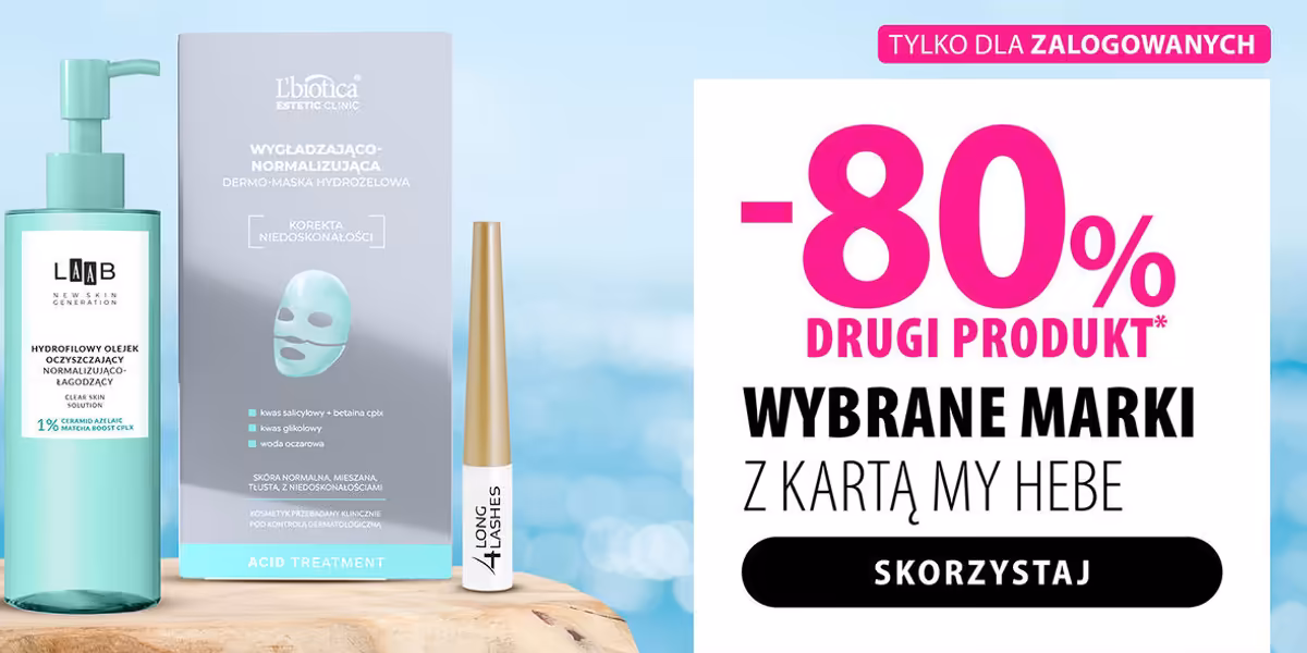 hebe: -80% na drugi produkt