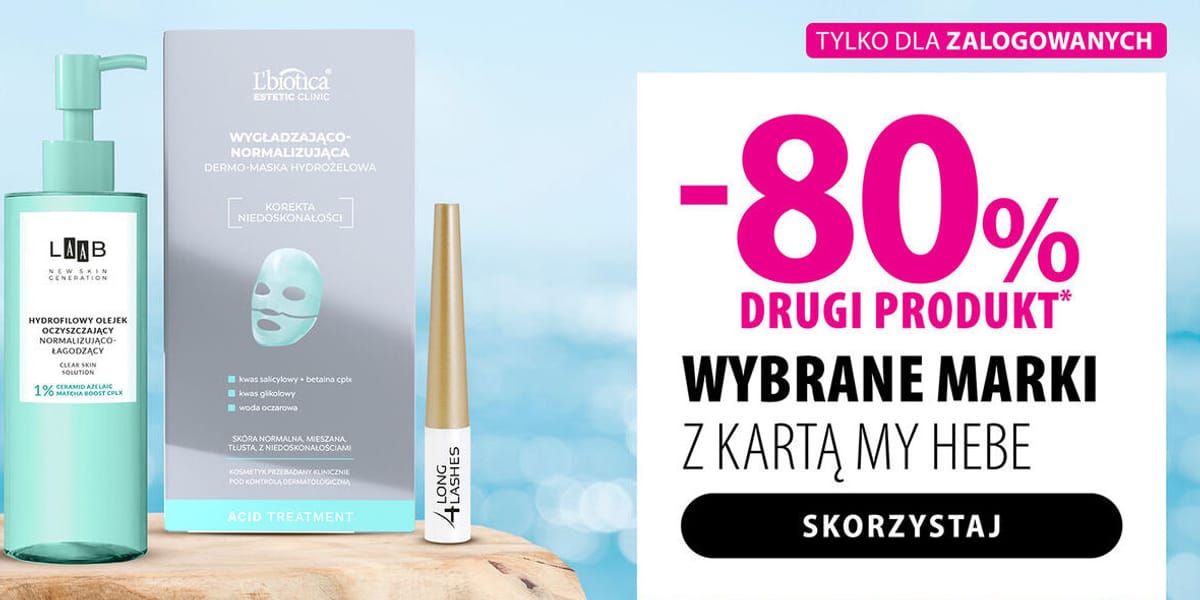 hebe: -80% na drugi produkt