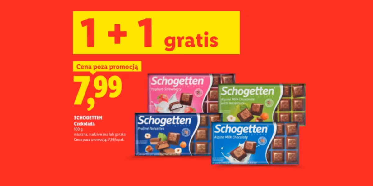 Lidl: 1 + 1 GRATIS na czekolady Schogetten