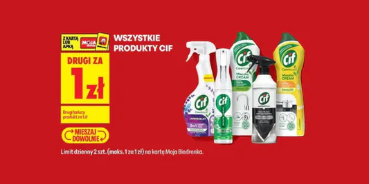 Biedronka: 1 zł za wszystkie produkty Cif - drugi produkt 02.10.2026