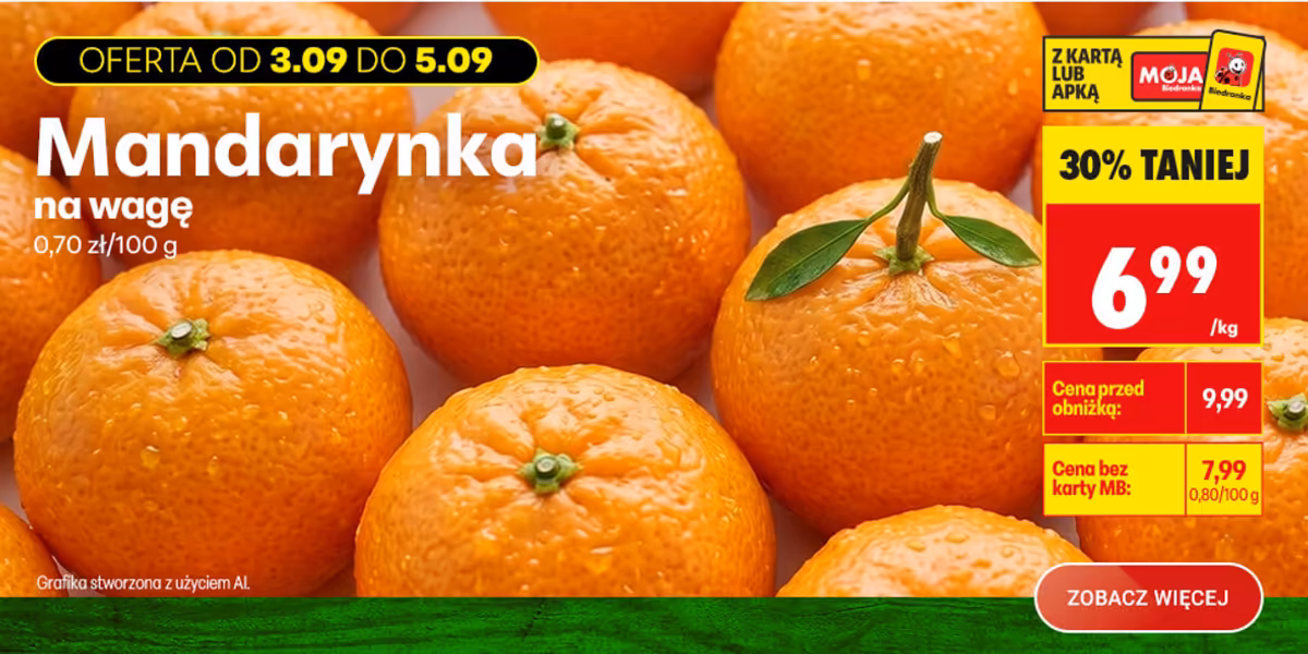 Biedronka: -30% na mandarynki