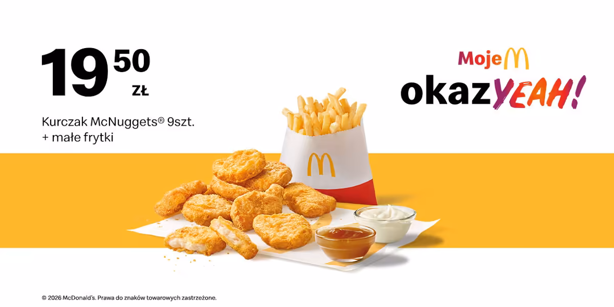 McDonald's: 19,50 zł Kurczak McNuggets® 9 szt. + małe frytki