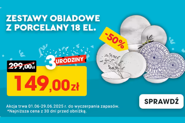 : -50% na zestawy obiadowe z porcelany