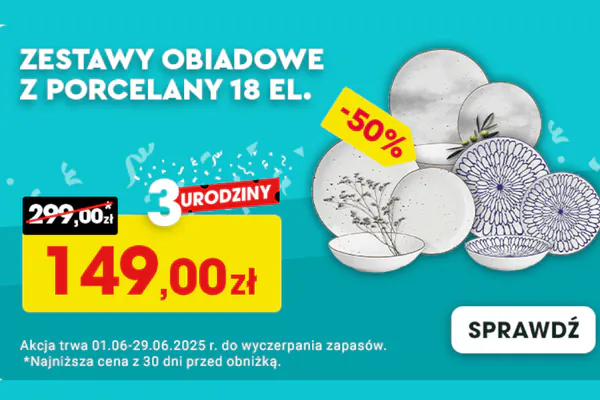 : -50% na zestawy obiadowe z porcelany