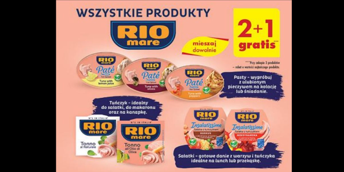 Biedronka: 2+1 GRATIS na wszystkie produkty Rio Mare