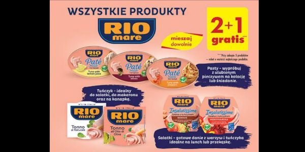 Biedronka: 2+1 GRATIS na wszystkie produkty Rio Mare 17.09.2024