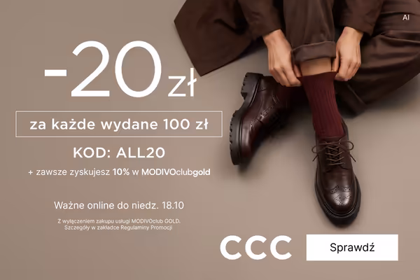 CCC: KOD rabatowy -20 zł za każde wydane 100 zł