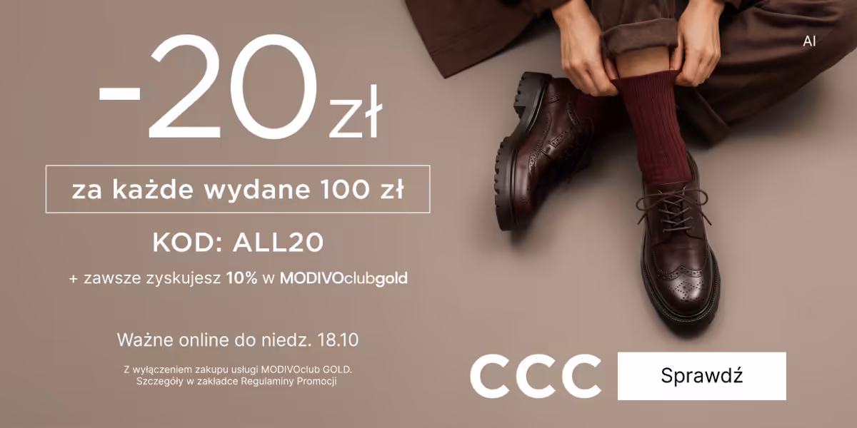 CCC: KOD rabatowy -20 zł za każde wydane 100 zł