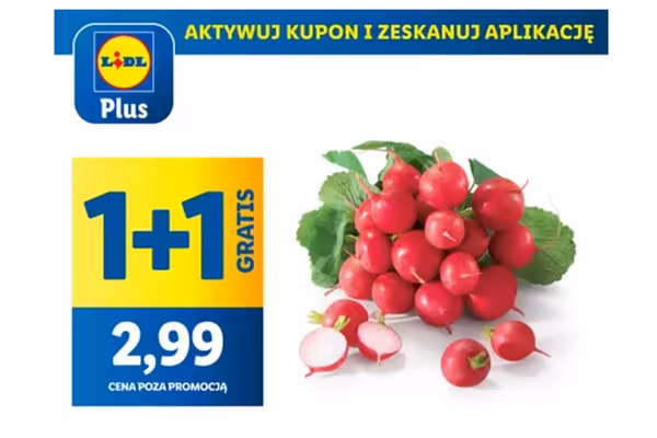 : KUPON 1+1 GRATIS na rzodkiewki